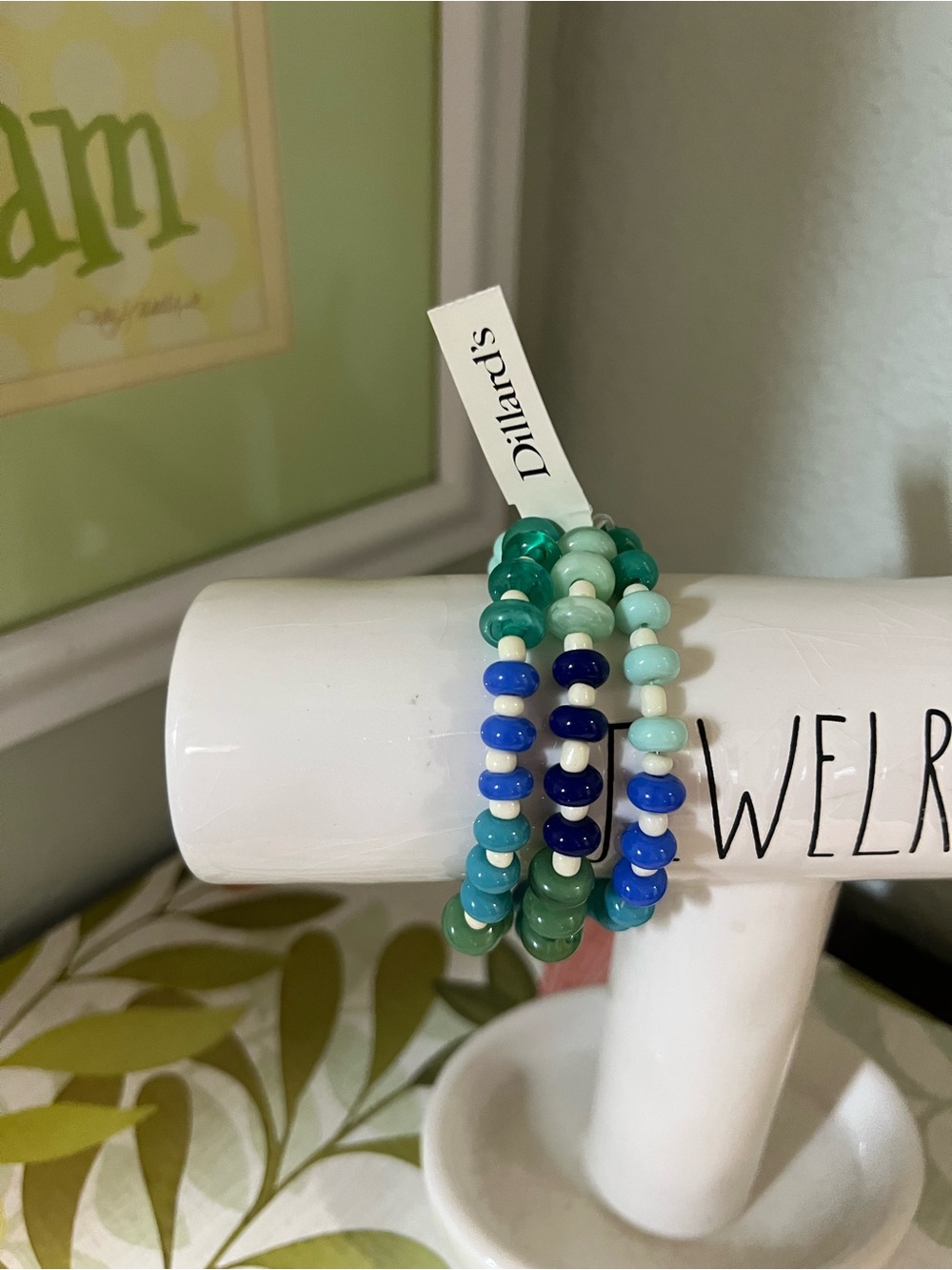 Dillard's Blue & Green Beaded Stretch Bracelet Set #Dill1